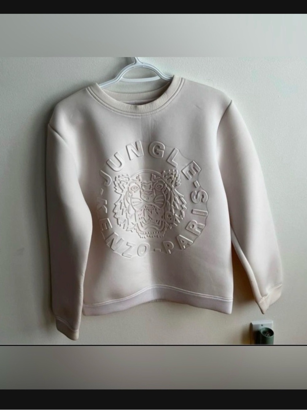 KENZO White Embossed Jungle Tiger Crewneck Sweater